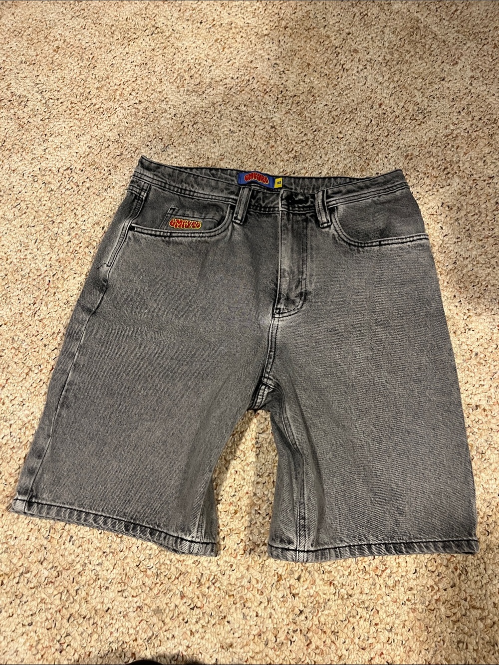 Empyre Gray Black Washed Denim Jean Shorts